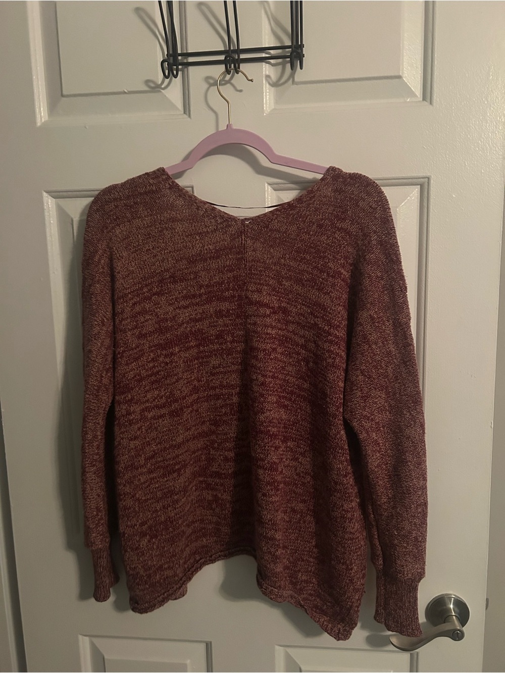 BDG Open-Front Marled Cardigan in Rust - Picture 3 of 4